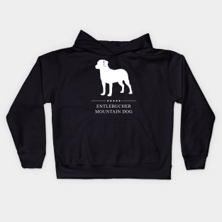 Entlebucher Mountain Dog White Silhouette Kids Hoodie